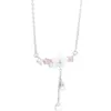 Pendientes Sakura Love Lujo Ligero Moda de Gama Alta Nicho Lujo Ligero Acero de Titanio Cadena para Clavícula Collar con Temperamento a la Moda Joyería
