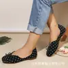 E-commerce Transfronteiriço Outono 2026 Novos Sapatos Mary Jane Femininos Estilo Doce Francês Pequeno Chanel Bolinhas Rasteirinhas Baixas