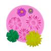 6 incluso pequeños crisantemos de silicona para pastel de azúcar molde decoración para hornear flor herramientas para hornear al por mayor