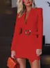 2025 Transfronteriza Europea y Americana Sexy Irregular Profesional Falda Estación Independiente Wish Traje Cuello Vestido Comercio Exterior Mayoreo