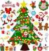 Venta Directa Transfronteriza Más Vendido Árbol de Navidad de Fieltro DIY Árbol de Navidad de Dibujos Animados de Fieltro para Niños Decoraciones Festivas Venta al por Mayor