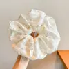 Goma para el pelo con estampado estilo Academia Melard para mujer, scrunchie de satén con malla de estampado de leopardo vintage, banda elástica de alta elasticidad y duradera