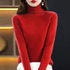 Suéter Base Gola Alta Manga Longa Slim Fit com Abertura Lateral Feminino Cor Sólida Emagrecedor Curto Quente Suéter Interno Top Feminino