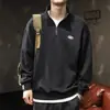 Sudadera Deportiva de Moda Estilo Americano para Hombre, Nueva Prenda Superior para Hombre Primavera y Otoño 2025, Sudadera Holgada con Media Cremallera y Cuello Camisero para Hombre
