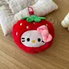 Lindo Llavero de Fruta de Dibujos Animados con Lazo y Colgante de Gatito, Encanto de Bolsa de Juguete de Comida de Fruta para Niñas, Regalo para Mejor Amigo Estudiante