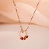 Collar con Chapado en Cobre con Oro Real de 18K para Mujer, Colgante con Chapado al Vacío, Diseño de Nicho, Moderno y Versátil, Collar Elegante