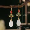 Novo estilo chinês estilo chinês Hanfu palácio estilo chinês brincos 2024 moda chinesa estilo retro imitação hetian jade borla brincos para mulheres