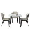 Mesa de comedor de losa de roca, diseño moderno y minimalista, adecuada para apartamentos pequeños, un juego de mesa y sillas, estilo de lujo ligero, mesa de comedor cuadrada y mesa de conferencias
