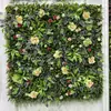Parede de Plantas Artificiais Simuladas 100x100, Jardinagem Vertical Permanente, Flores Plásticas, Grama Artificial, Decoração de Fundo de Plantas Verdes