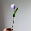 Buquê de Tulipas Artificiais de Couro PU de Alta Qualidade para Decoração de Transmissão ao Vivo, Buquê de Casamento da Noiva