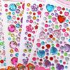 Pegatinas de gemas para niños, pegatinas de dibujos animados de diamantes de cristal, rompecabezas para niñas, pegatinas de bonificación de princesa brillante, pasta para disfrazarse