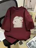 Nueva Camiseta de Algodón de Manga Corta de Moda para Hombre en Verano, Retro Americano Borgoña Holgada Versátil Estampada Top Estilo Coreano