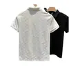 Camisa Polo Fina de Verano de Marca de Moda de Manga Corta para Hombre Versátil Nueva Casual con Cuello de Solapa Jacquard de Negocios Camiseta para Hombre