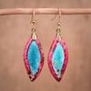 Pendientes de piedra roja y azul con forma de ojo de caballo de Amazon, joyería de moda europea y americana, venta al por mayor
