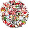 50 pegatinas navideñas para laptop, agenda manual, vidrio, ventana de vidrio, escritorio, pegatinas de regalo de Navidad