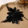 Tecido Elegante Retrô Diamante Quente Malha de Pena Rosa DIY Grampo de Corsage Headdress Acessórios para Roupas