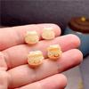 Raíz de Bodhi Gato con Garra Tallada Gato de la Suerte Queso Osmanthus Cuentas Sueltas DIY Accesorios para Manualidades León Finamente Tallado Despertar Accesorios de Bodhi
