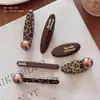 Pasador Retro con Estampado de Leopardo para Mujer de Principios de Otoño, Pin de Línea Única Estilo Coreano para Niña, Nuevos Accesorios para el Cabello de Pinza Lateral, Pin Estilo Otoño e Invierno