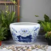 Cerámica de Jingdezhen jarra grande pecera método antiguo paisajismo rocalla cuenca cuenca de nenúfar flor de loto de pie balcón patio exhibición