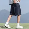 Shorts Jeans Tencel Novo Estilo Verão 2026 para Homens, Finos, Largos, Corte Reto, Calças de Cinco Quartos Modernas e Versáteis para Adolescentes