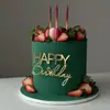Flor Feliz Cumpleaños Acrílico Decoración de Pastel Feliz Cumpleaños Topper Postre Horneado Descuento por Volumen