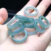 Anillo de Jadeíta Natural Anillo de Jade de Corte Directo Material Peligroso Genuino Joyería Grado A Banda de Anillo de Jade Anillo de Agua Azul