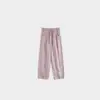 Estilo Novo Primavera e Verão Feminino 100% Cânhamo Textura Pied-de-Poule Casual Moda Calça Cropped Reta Fsy60440