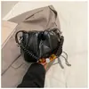 Bolso Pequeño de Moda Primavera/Verano para Mujer 2026 Nuevo Exquisito Versátil Bolso Cruzado con Cadena y Cierre de Cordón Bolso Nube