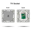 Interruptor Tuya Wifi Tipo 86 Estándar Europeo y Módulo de Función Combinación de Enchufe Estilo Alemán con Panel de Vidrio Gris Inteligente