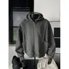 Cárdigan con capucha casual de peso pesado estilo americano, corte extragrande, sudadera de felpa de 480g, diseño deconstruido para hombre, corte holgado