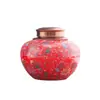 Yuerui Latas de Té Esmaltadas Cajas de Regalo Almacenamiento de Materiales Medicinales de Alta Gama Sello Pequeño Altar Cerámico Botella de Té Grande Vacía