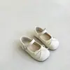 Zapatos de princesa para niñas, zapatos de piel para primavera y otoño, zapatos para niños con suelas suaves, zapatos negros para niñas, zapatos Mary Jane blancos para niñas pequeñas