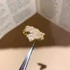 Anillo Abierto Redondo Super Brillante de Circonita, Simple y Moderno, Versátil, Lujo Ligero, Sensación de Alta Gama, Popular en Xiaohongshu, Joyería de Moda