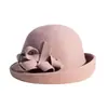 Rongmei 2026 Nuevo Sombrero Clásico Hepburn Transfronterizo con Ala Curva, Sombrero de Mezcla de Seda y Lana, Elegante Sombrero de Estilo Francés