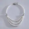 Colar de Pérolas com Contas Multicamadas Transfronteiriço Europeu e Americano Estilo Retrô Francês Corrente para Clavícula Simples Moda Versátil Acessórios de Colar Venda por Atacado