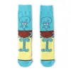 Meias Masculinas Personalizadas de Desenho Animado para Fornecimento Transfronteiriço de Anime, Meias Masculinas de Algodão Penteado, Meias de Skateboard de Comprimento Médio com Estampas de Animais