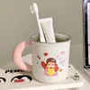 Lindo Juego Familiar de Acero Inoxidable para Enjuague Bucal con Asa, Taza para Lavarse de Gran Capacidad, Taza para Cepillarse los Dientes Padre-Hijo Resistente al Moho