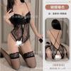 Perspectiva sexy Ropa interior sexy francesa de malla para mujer Lazo grande de encaje Tentación Mono sexy una generación de cabello
