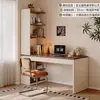 Escritorio de esquina con estantería y librero, mesa integrada para dormitorio, tocador, escritorio de escritura, escritorio de esquina para computadora, escritorio de estudio para estudiantes en casa