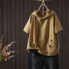 Camiseta corta con capucha de estilo coreano casual talla grande 100 kg para hombres y mujeres, nuevo top versátil de moda verano 2026