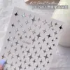 Adesivos de Unha Estrela Explosiva Prateados Tendência Mais Vendidos Coração Estrela Crescente Cruz Decorações Adesivas para Unhas