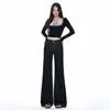 Estilo Chica Caliente Americana|Jeans de Mujer Azules Vintage Ligeramente Acampanados Adelgazantes Elásticos Diseño de Nicho Jeans Largos para Mujer Extra Largos