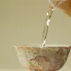Taza de Maestro con Pie Alto, Boca de Flor de Zorro de Nueve Colas Pintada a Mano con Alto Valor Estético, Taza de Té Casera Rosa Pastel