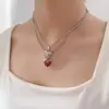 Collar de Zirconia Amor Derretido Estilo Coreano Elegante Simple Diseño de Nicho Sentido Avanzado Cadena de Caja Cadena para Clavícula