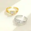 Anillo de Cola de Diamante de Amor de Venta Caliente Transfronterizo Diseño de Nicho para Mujer Moda Versátil Moda Personalizada Anillo Pequeño Anillo de Cola Venta al por Mayor