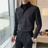 Estilo Coreano Ligeramente Maduro Gama Alta Rayas Manga Larga Moda Masculina Formal de Negocios Sin Planchar Casual Atractivo Camisa