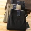 Pantalones Largos de Color Sólido Microelásticos, No Planchar, Mezcla de Algodón Peinado de Alta Gama, Cómodos, Transpirables, para Otoño e Invierno, Estilo Recto Casual de Negocios para Hombre