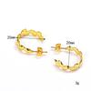 Brincos Ovais Spliced de Luxo Acessível Europeus e Americanos Ins para Mulheres Design de Nicho Simples Aço Titânio Ouro 18K
