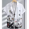 Camisa hawaiana de manga corta floral de verano camisa de playa camisa casual para hombre