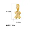 Xi Yin Transfronterizo Europa y América ins Moda Personalidad Hip Hop Colgante Perforado Cobre Microincrustado Circonita Colgante de Cobre de 26 Letras